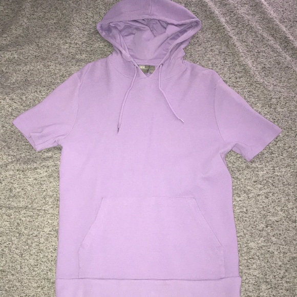 purple short sleeve hoodie